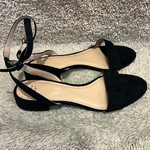A New Day Black Suede Ankle Sandal